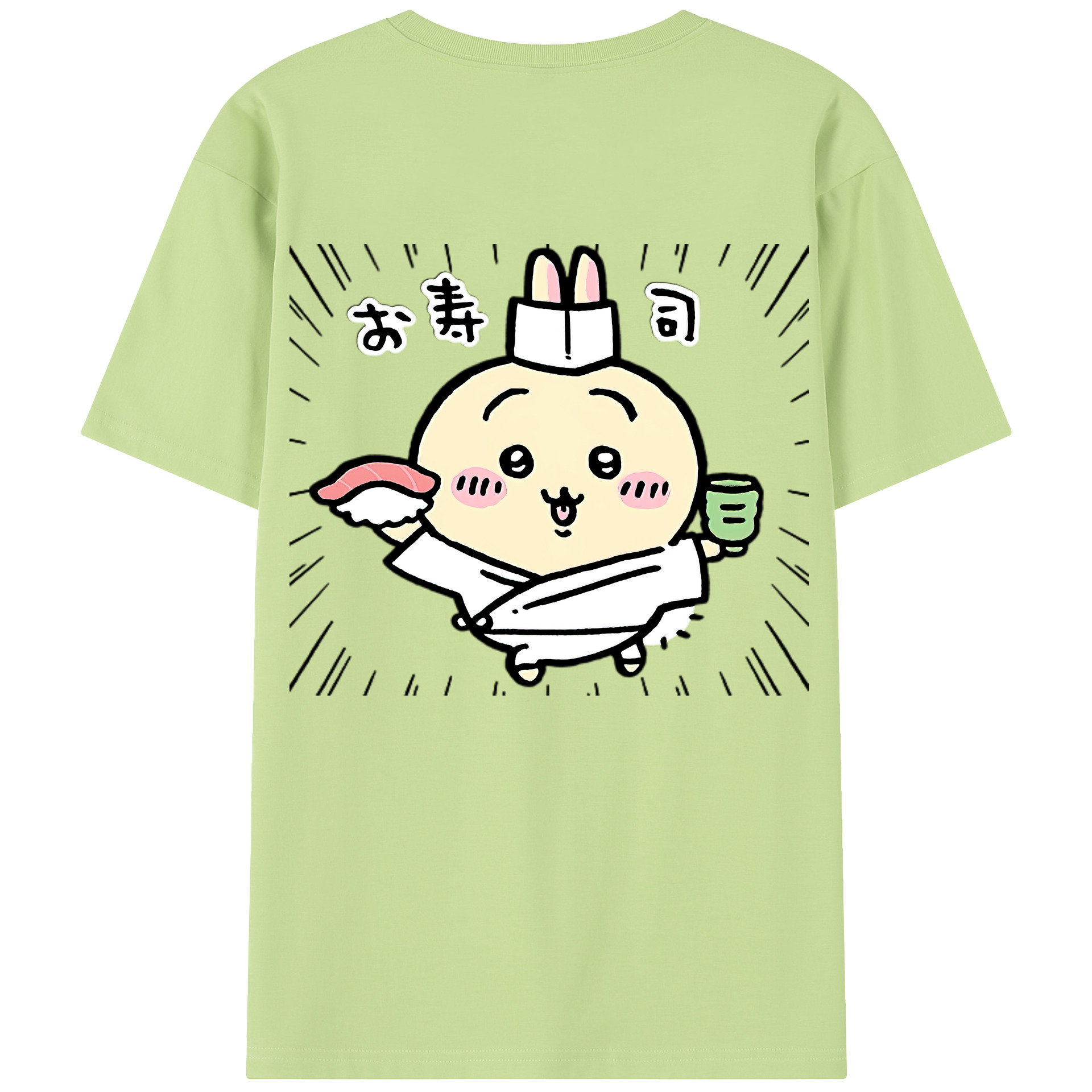 （画像用） ちいかわ うさぎ Chii-kawa usagi 綿100％半袖Tシャツ（背面プリント）